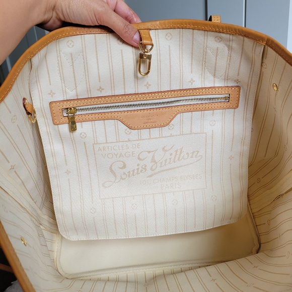 🍁 LOUIS VUITTON Neverfull Mm Damier AZUR Tote Bag - Picture 8 of 16